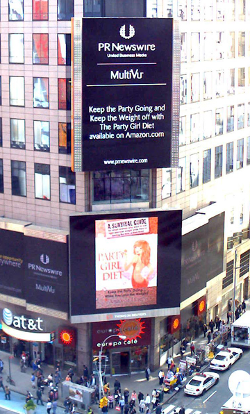 Aprilanne Hurley's new book the Party girl diet debuts in Times Square New York!